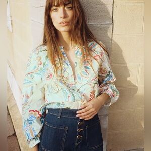 Zara Printed Poplin Blouse